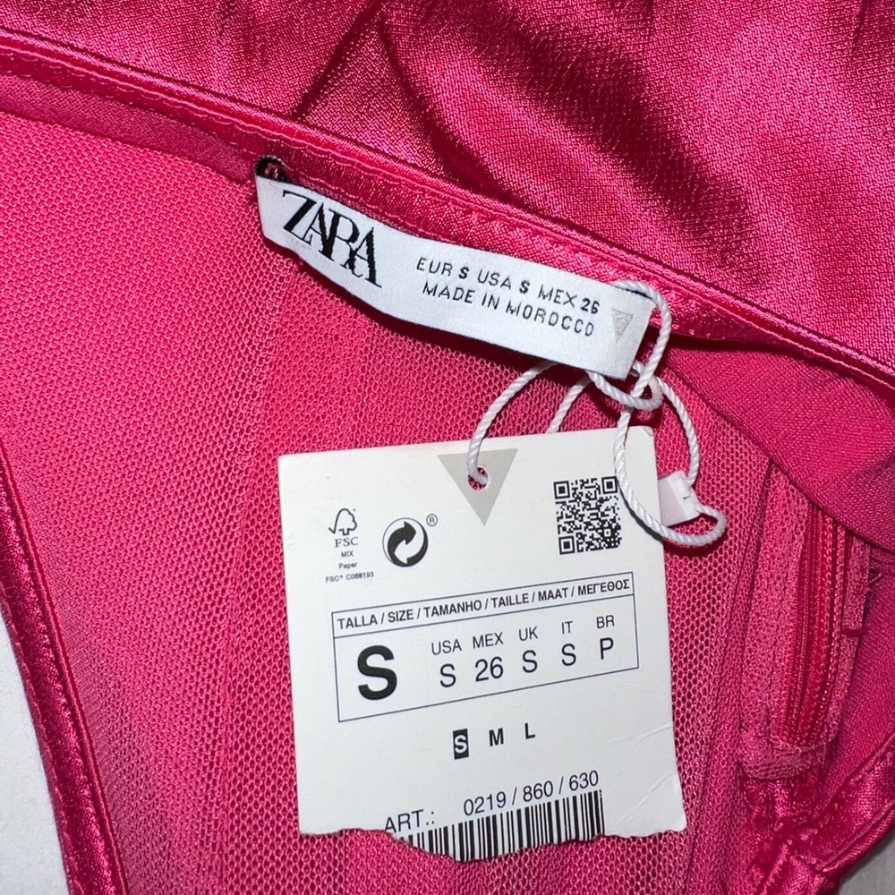 New ZARA Hot Pink Corset Bustier - Picture 5 of 5